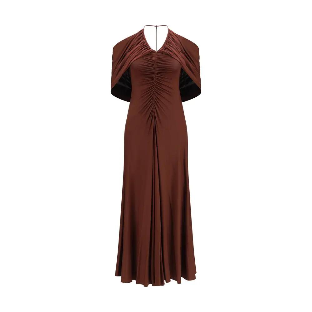 Robe décontractée Self-Portrait marron en viscose