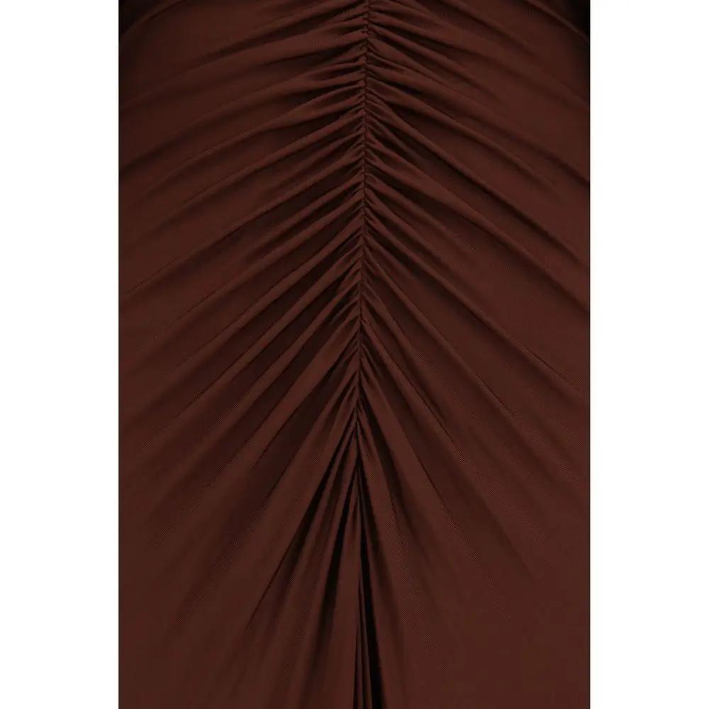 Self-Portrait Brown Viscose Casual Dress