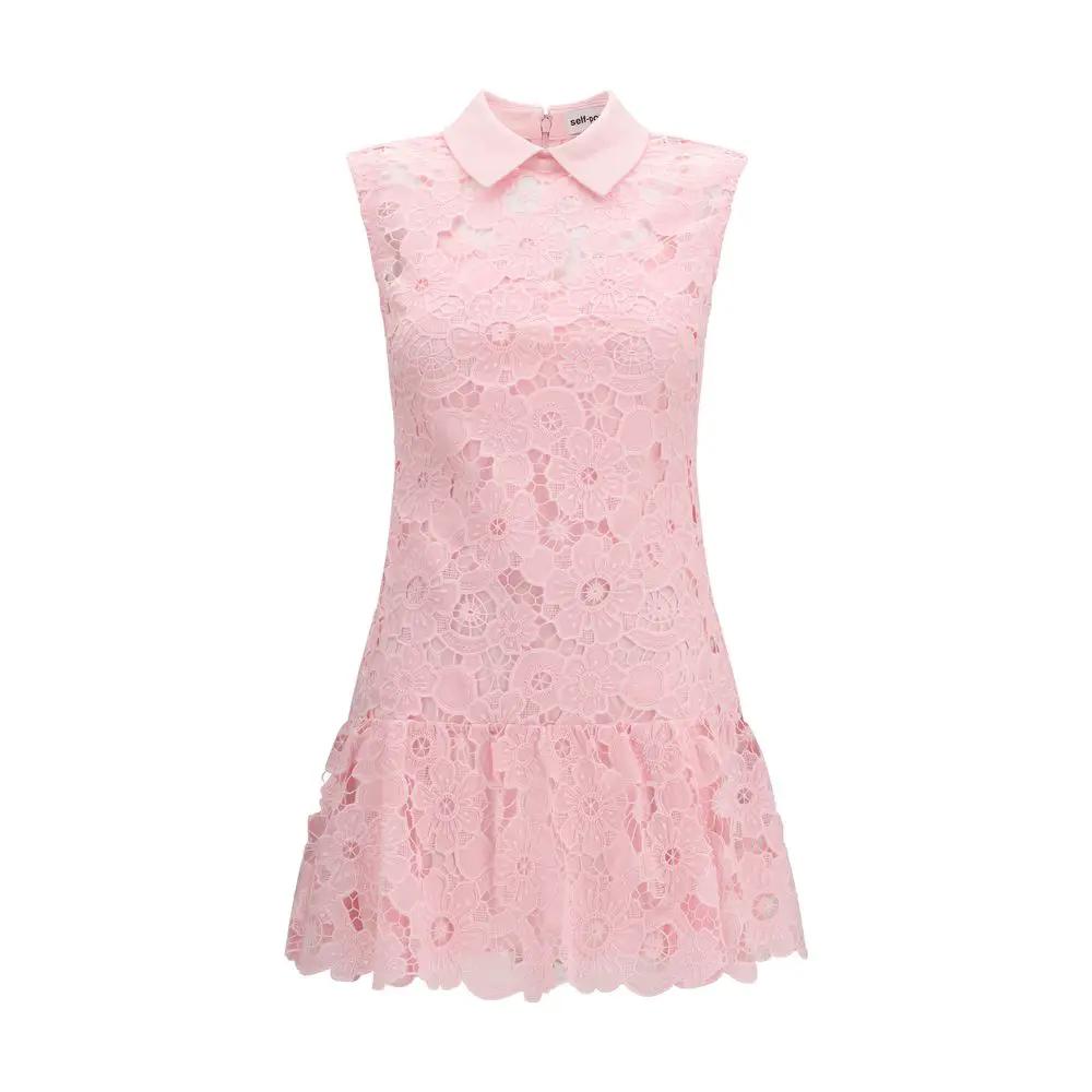 Mini-robe femme multicolore en guipure – Robe trapèze Self-Portrait années 60 PE26