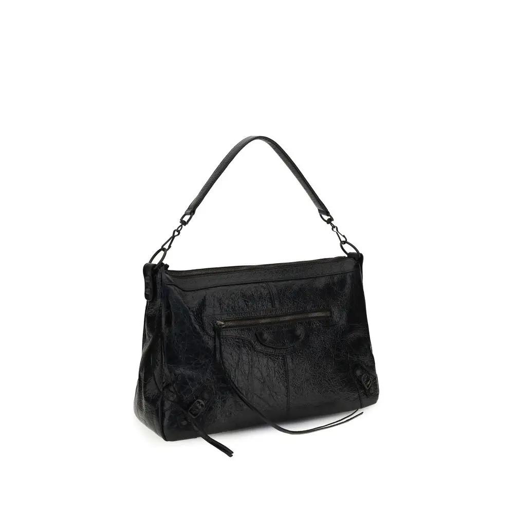 Balenciaga Black Lamb Ovis Aries Aries Shoulder Bag