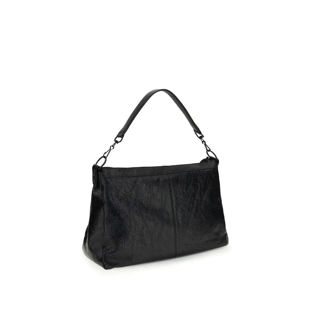 Balenciaga Black Lamb Ovis Aries Aries Shoulder Bag