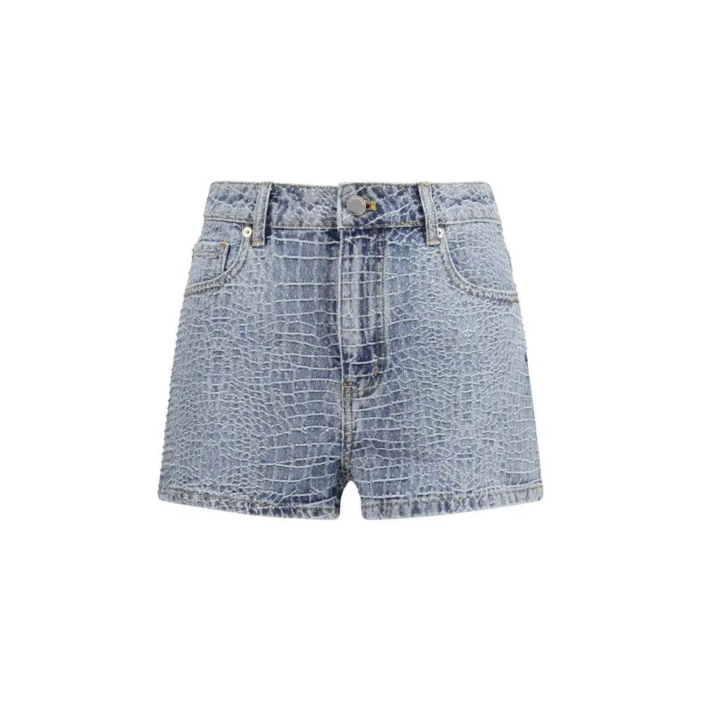 Shorts bermudas Self-Portrait en coton bleu