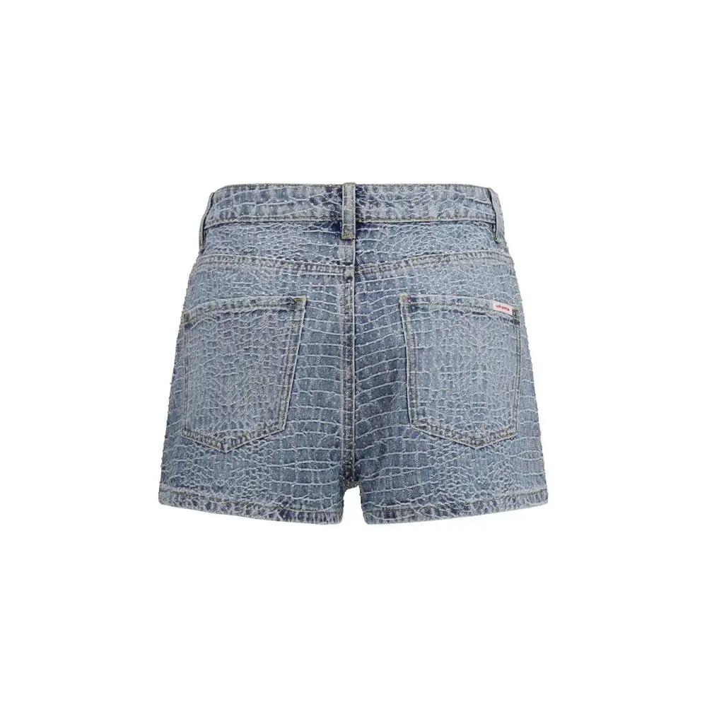 Shorts bermudas Self-Portrait en coton bleu