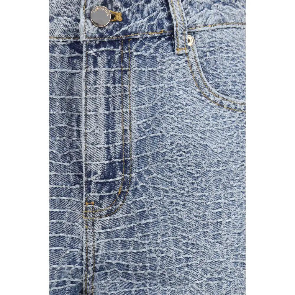 Shorts bermudas Self-Portrait en coton bleu