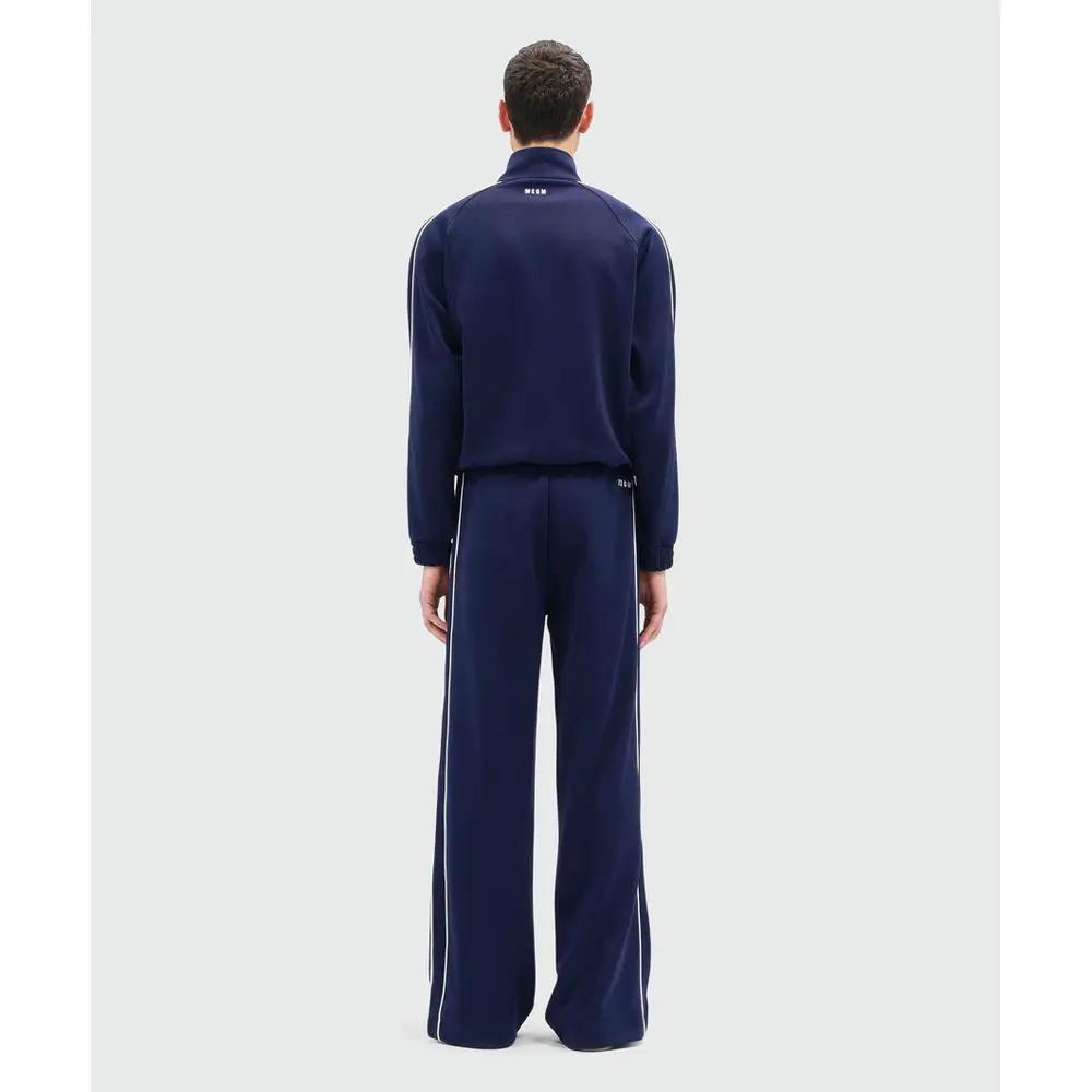 MSGM Blue Polyester Joggers (Workout Pants)