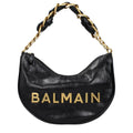 Sac bandoulière Balmain en cuir noir