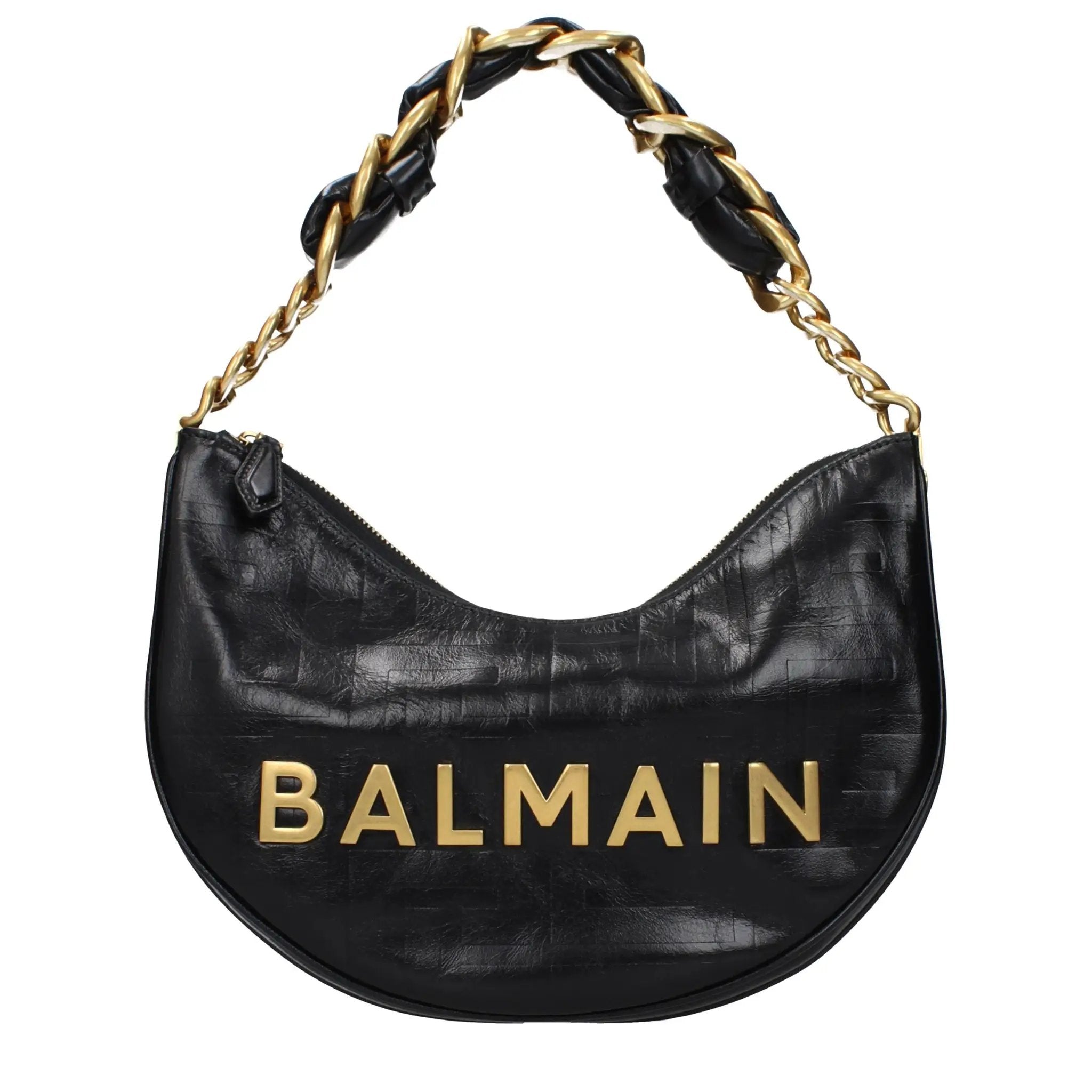 Sac bandoulière Balmain en cuir noir