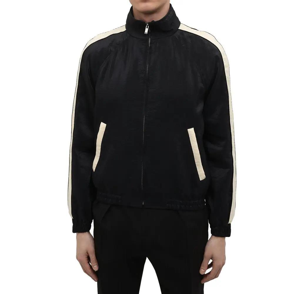 Bomber technique homme noir – Blouson zippé Saint Laurent avec capuche dissimulée