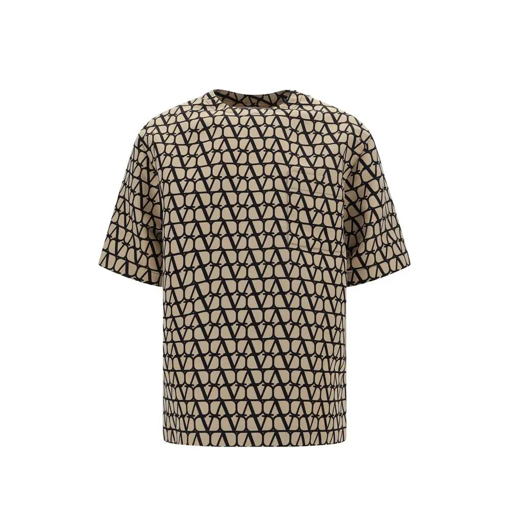 T-shirt marron soie homme – Valentino luxe minimaliste