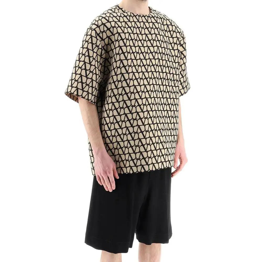 T-shirt marron soie homme – Valentino luxe minimaliste
