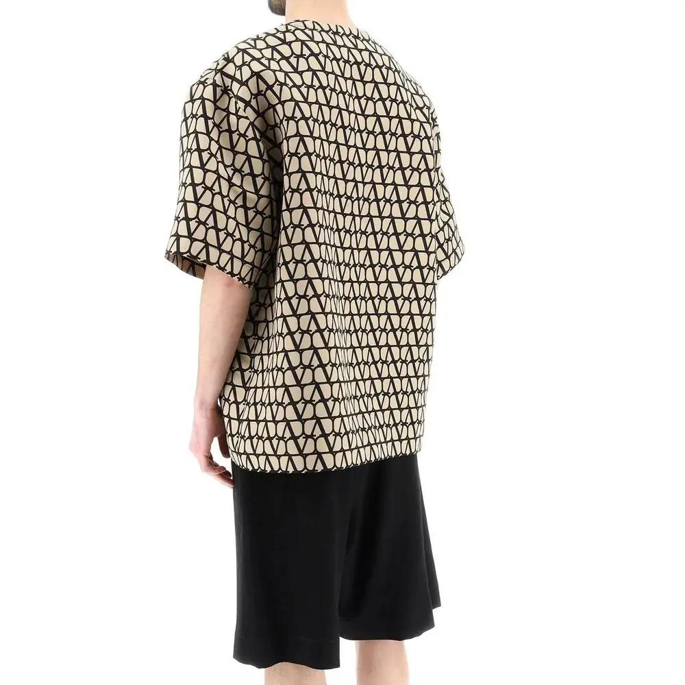 T-shirt marron soie homme – Valentino luxe minimaliste