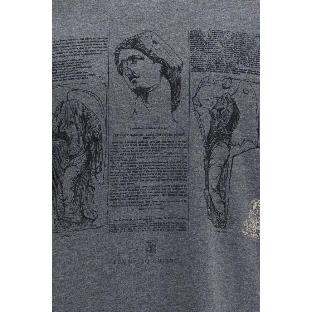 Brunello Cucinelli Gray Cotton T-Shirt