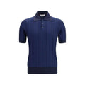 Brunello Cucinelli Blue Cotton Polo Shirt