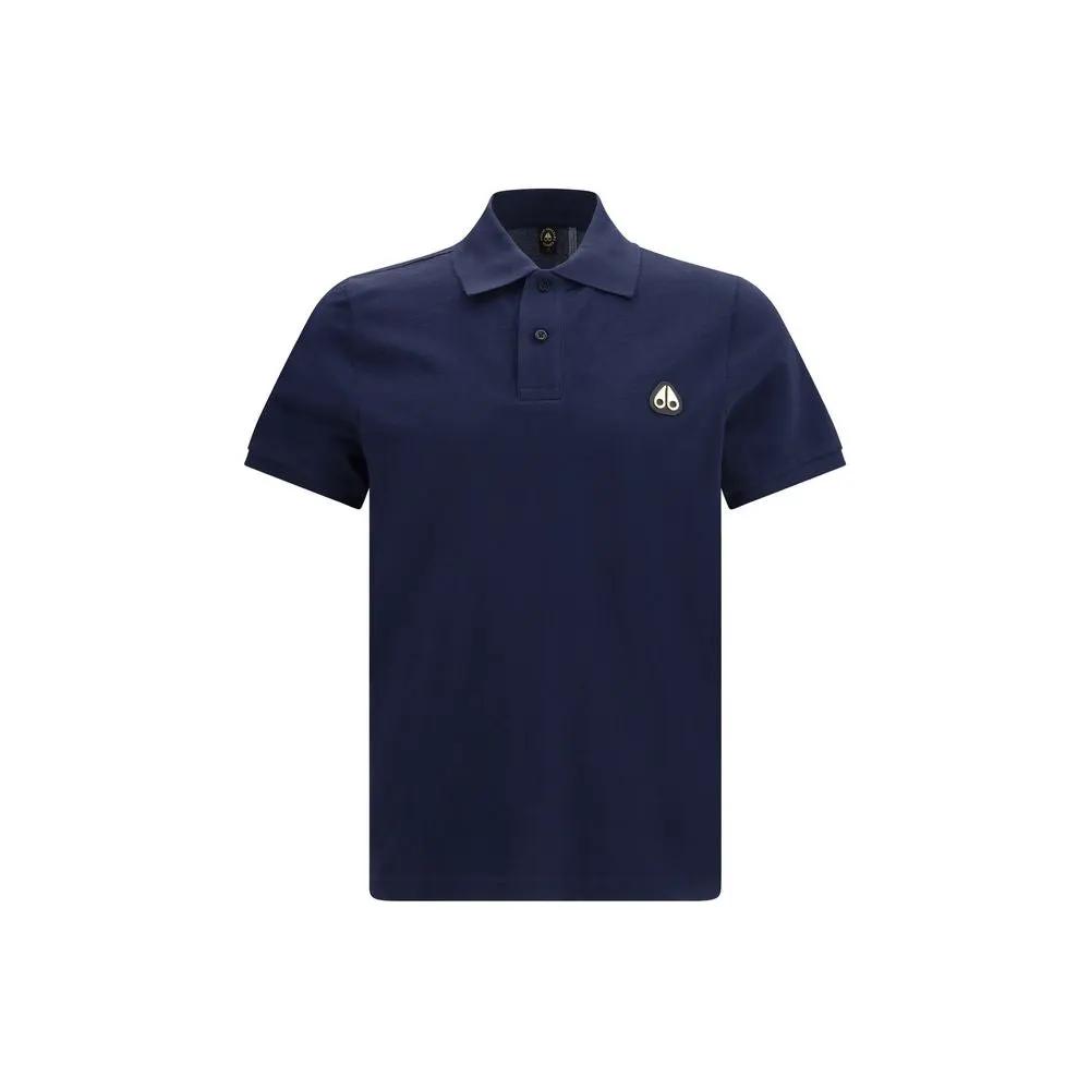 Polo Moose Knuckles en coton bleu