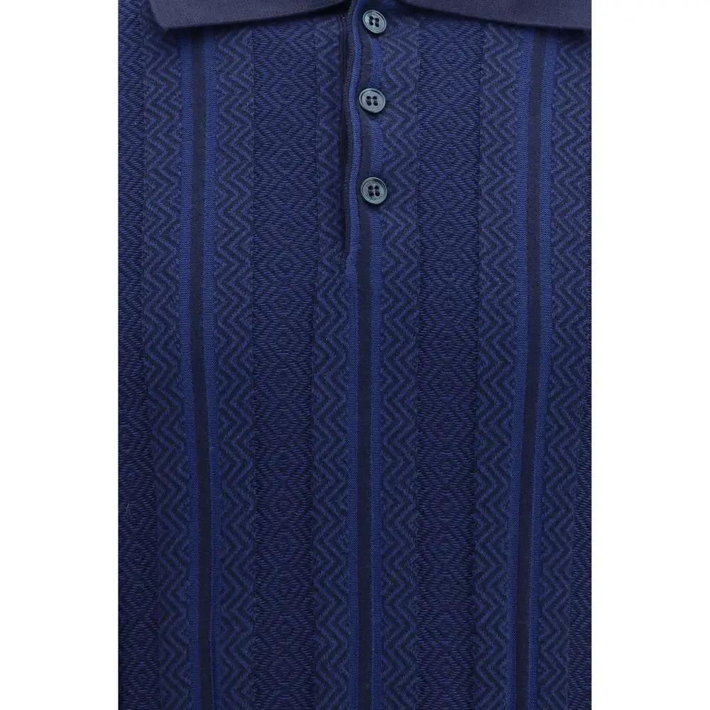 Brunello Cucinelli Blue Cotton Polo Shirt