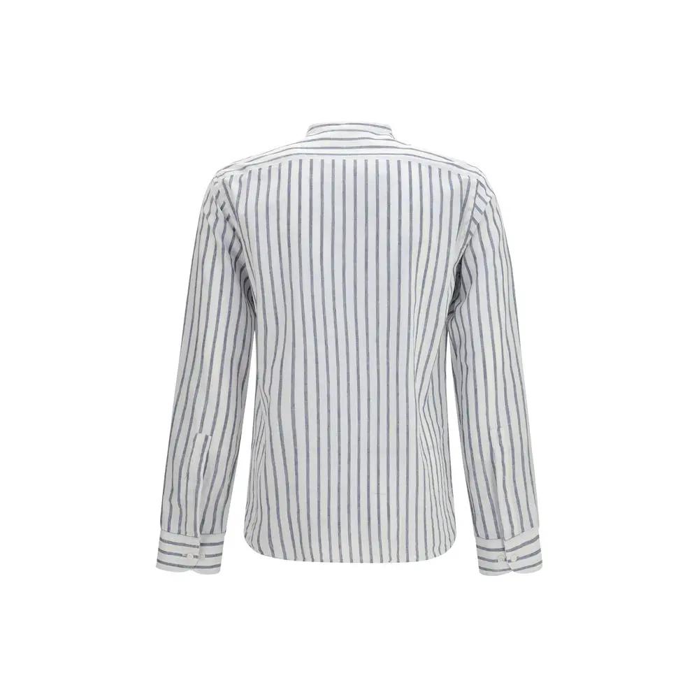 Chemise à motifs en coton bleu Brooksfield