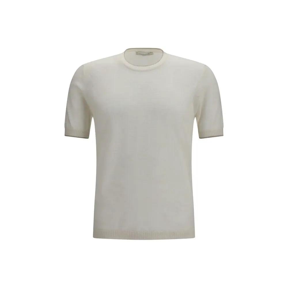 T-shirt blanc lin homme – Brooksfield manches courtes été