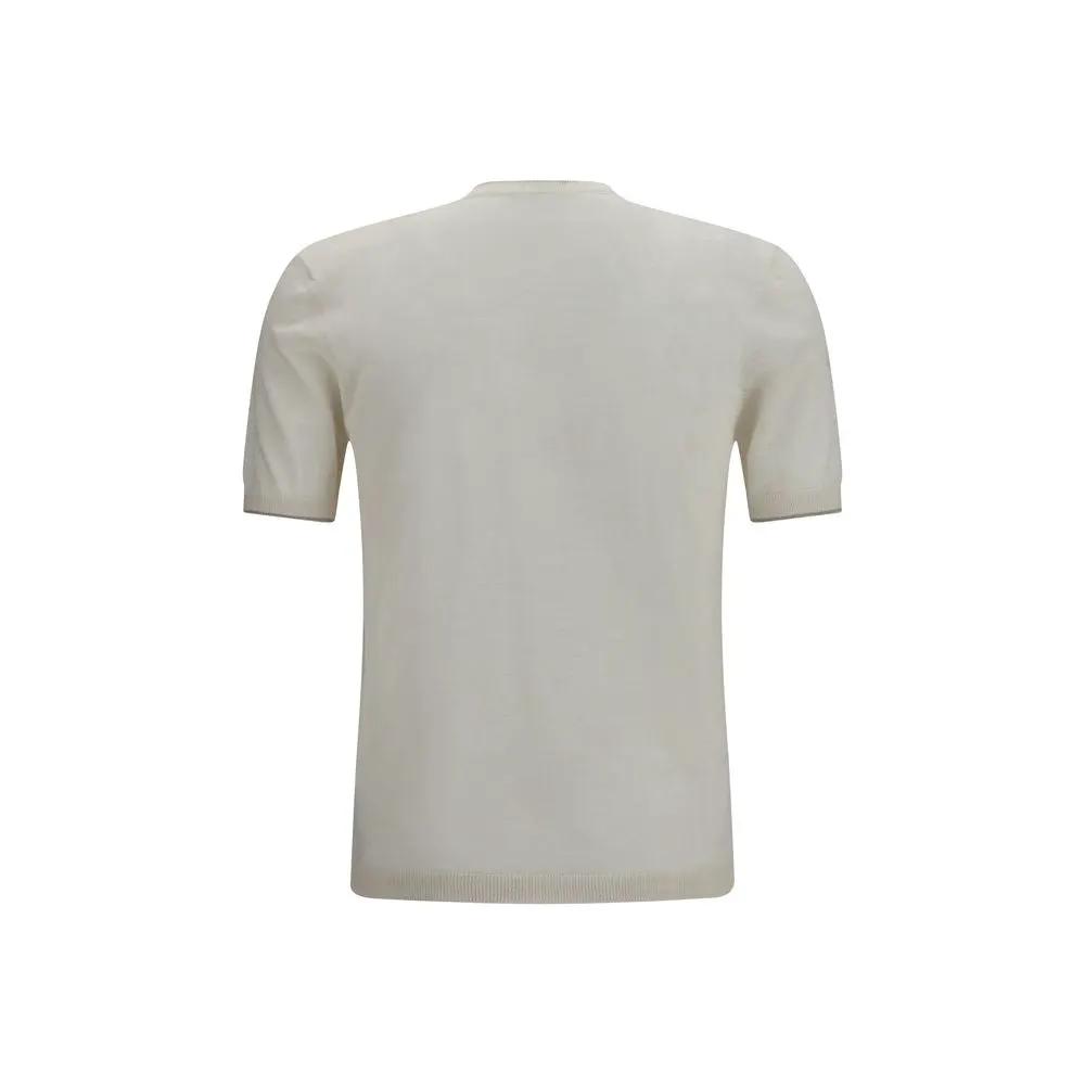 T-shirt blanc lin homme – Brooksfield manches courtes été