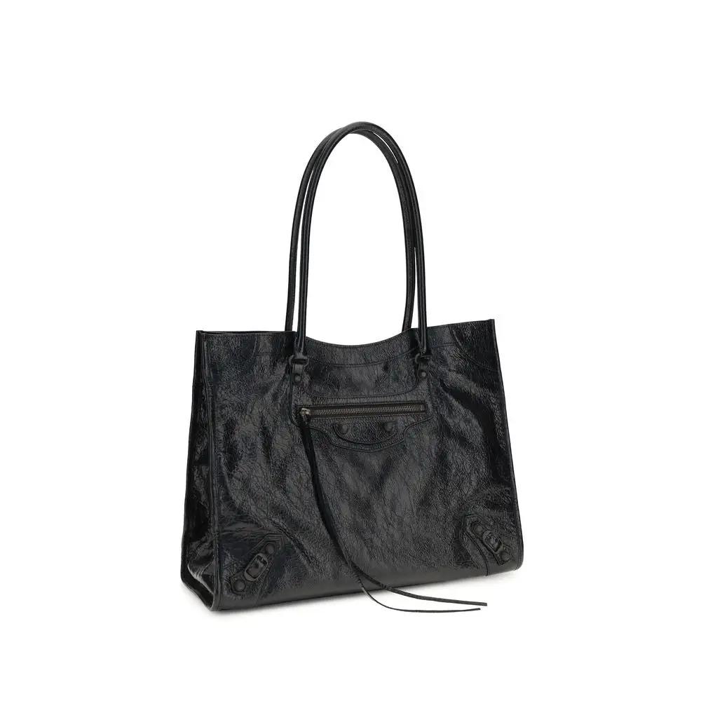 Balenciaga Black Lamb Ovis Aries Aries Shoulder Bag