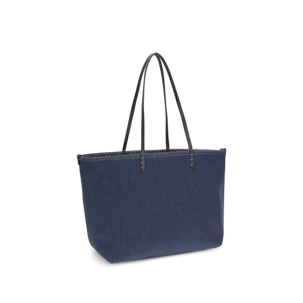 Sac bandoulière Fendi en coton bleu