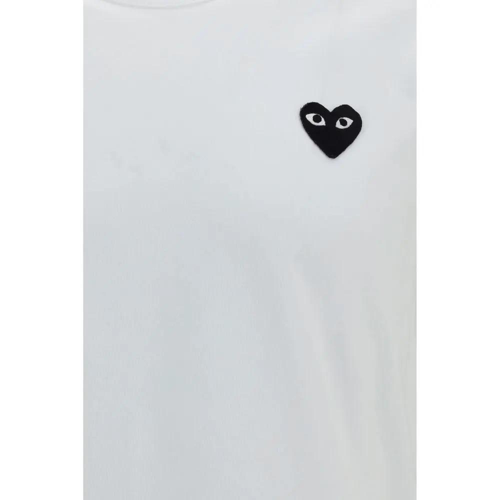 Comme Des Garçons Play White Cotton T-Shirt