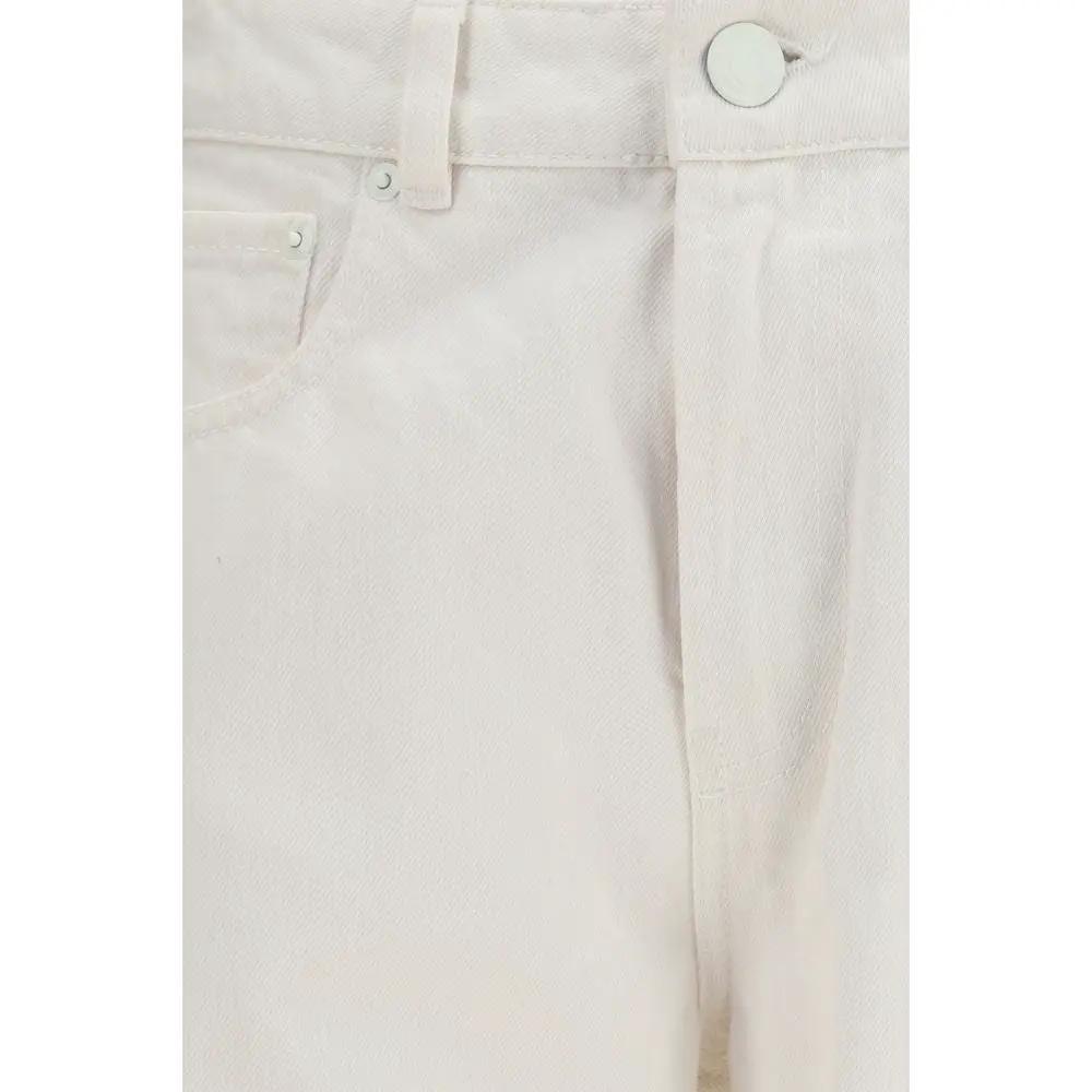 Ami Paris White Cotton Straight-Leg Jeans