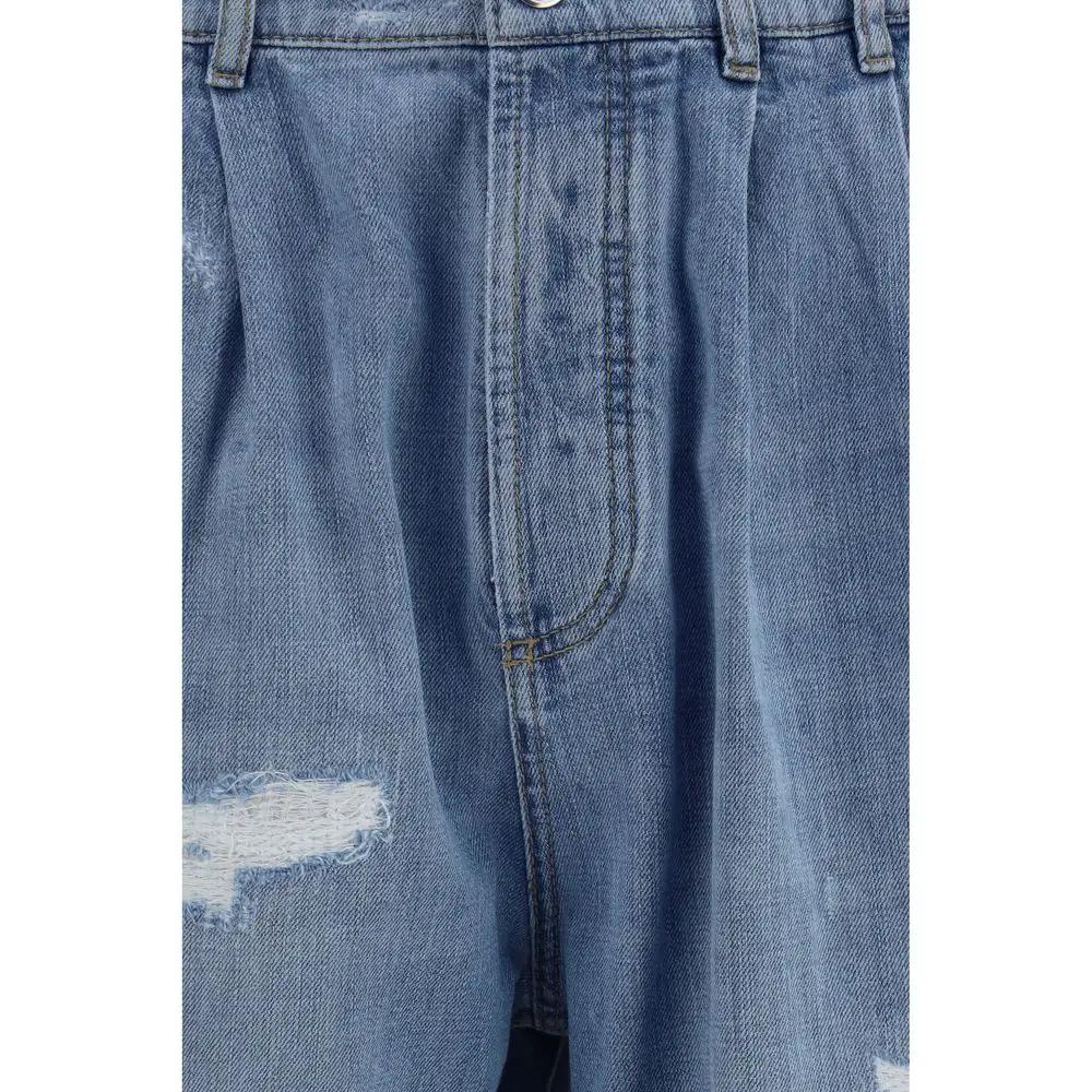 Jean droit en coton bleu Brunello Cucinelli