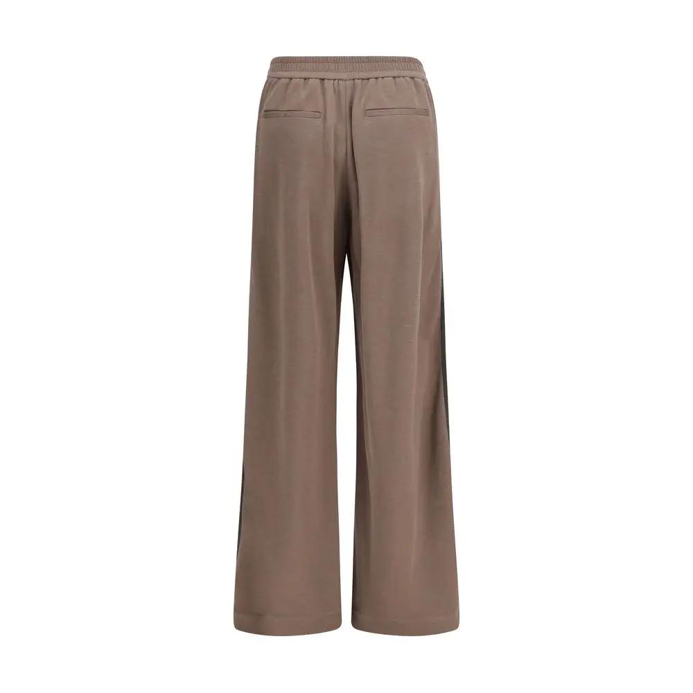 Pantalon de jogging en coton et soie pour femme – Pantalon à jambe large avec cordon de serrage Brunello Cucinelli PE26