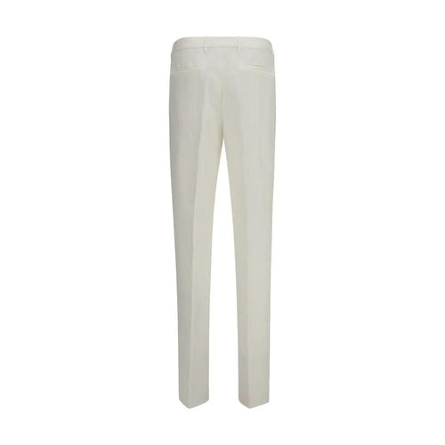 Pantalon décontracté en lin blanc Brunello Cucinelli