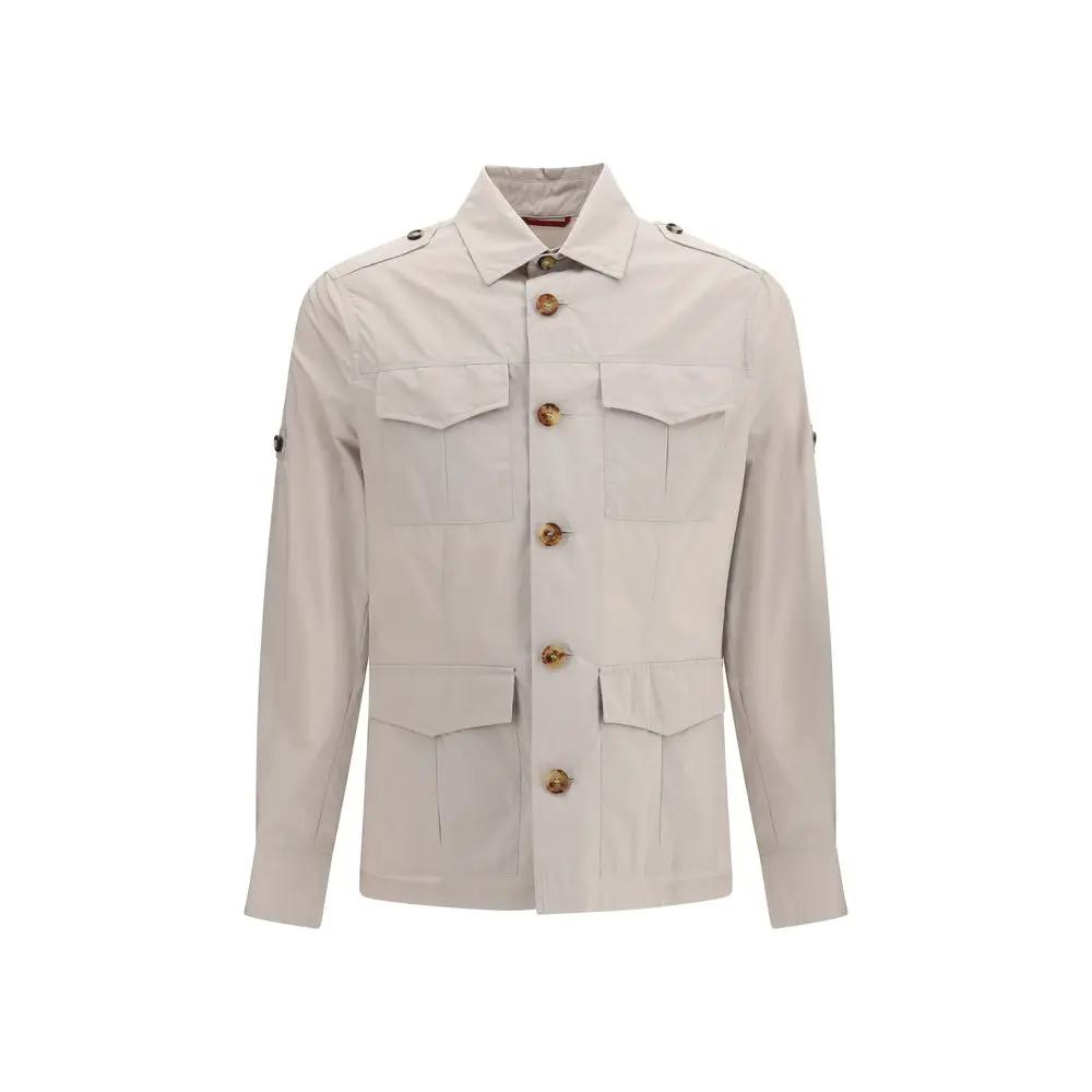 Brunello Cucinelli Manteau en coton beige