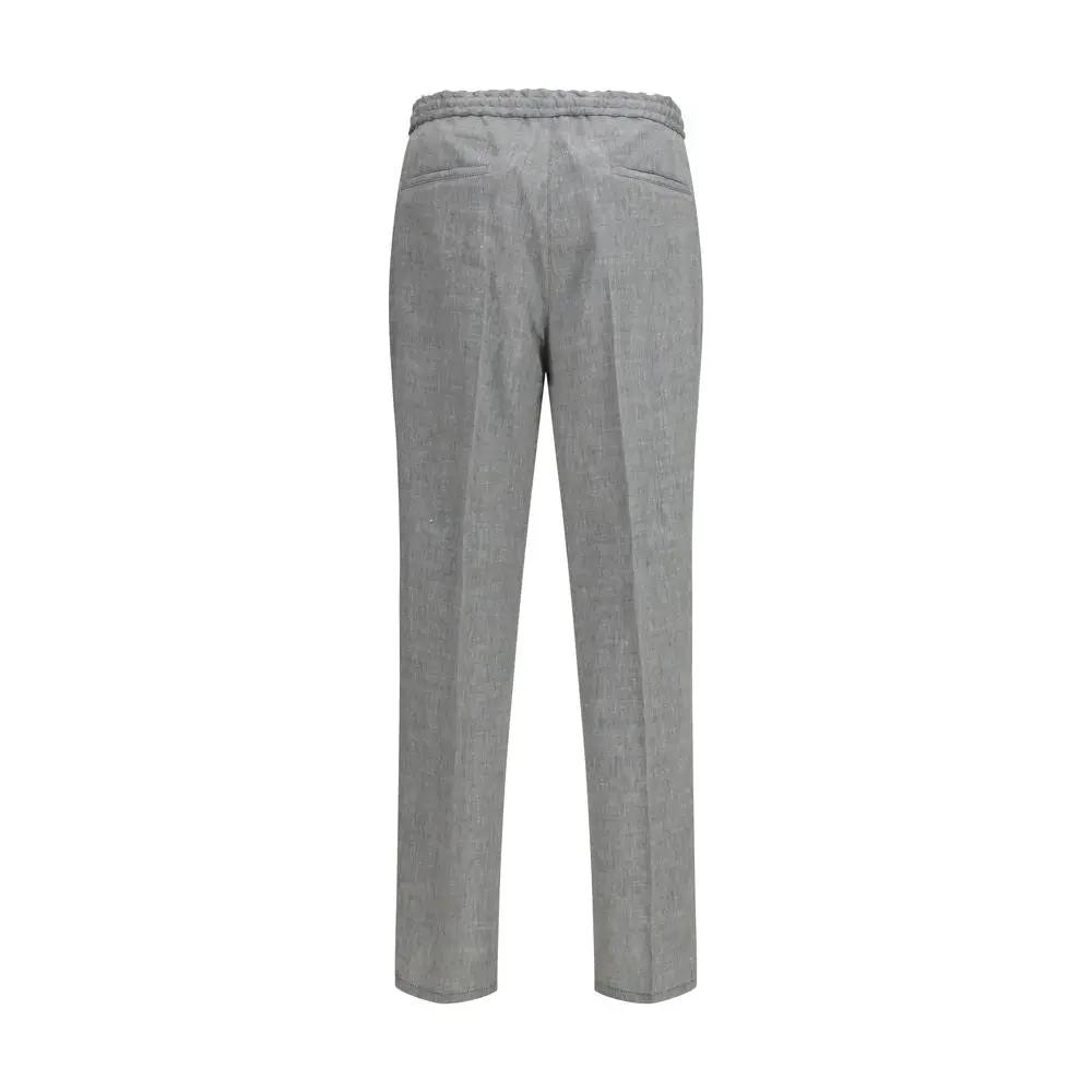 Brunello Cucinelli Pantalon décontracté en lin gris