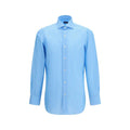 Chemise Finamore bleue en coton à motifs