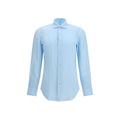 Chemise à manches longues Finamore en lin bleu
