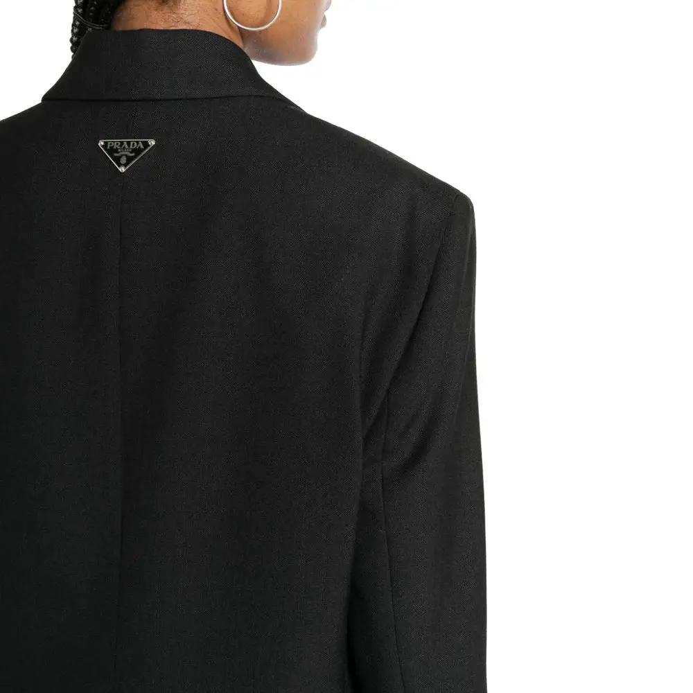 Blazer noir laine vierge femme – Prada veste tailleur élégante