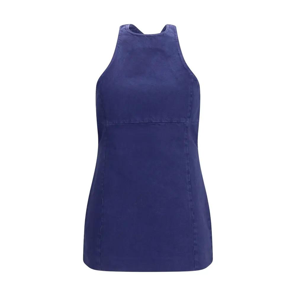 Robe décontractée en coton bleu Miu Miu