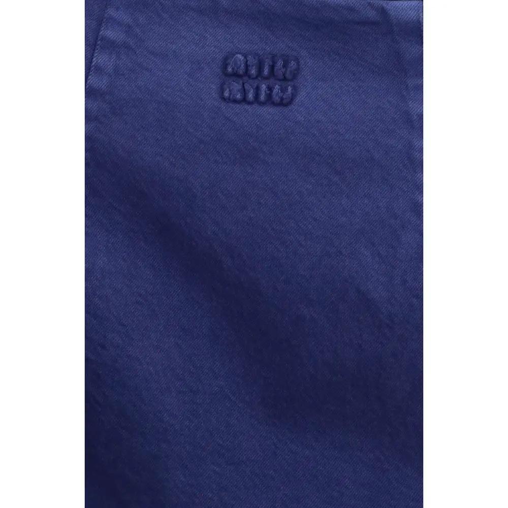 Robe décontractée en coton bleu Miu Miu
