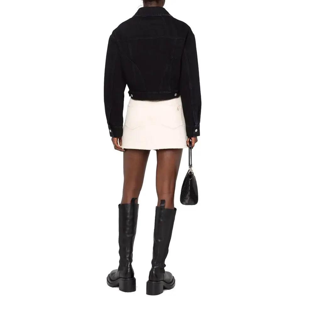 Veste denim noire cropped femme – Alexander McQueen coupe courte
