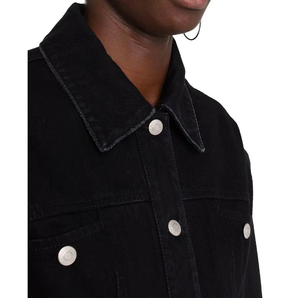 Veste denim noire cropped femme – Alexander McQueen coupe courte