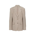 Women’s Beige Mohair Blend Blazer – Prada Tailored Button Jacket