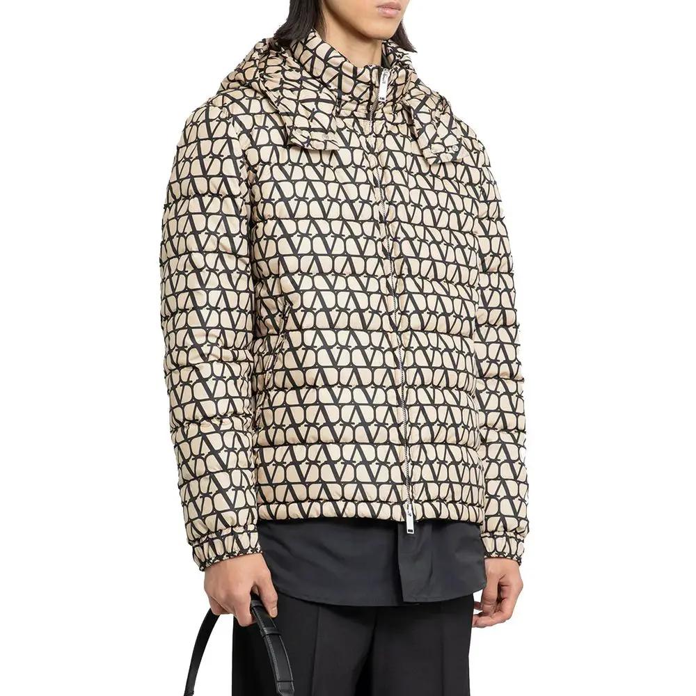 Men’s Beige Down Coat – Valentino Garavani Hooded Padded Jacket