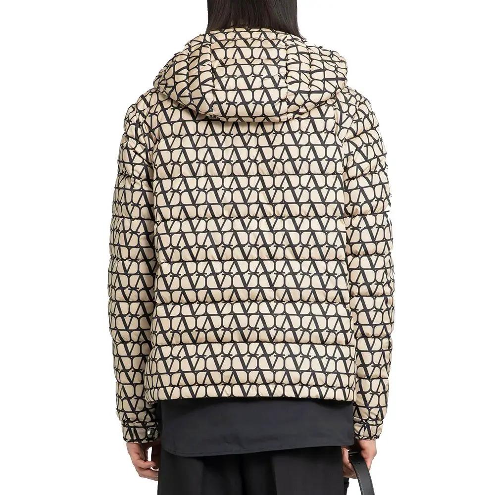 Men’s Beige Down Coat – Valentino Garavani Hooded Padded Jacket