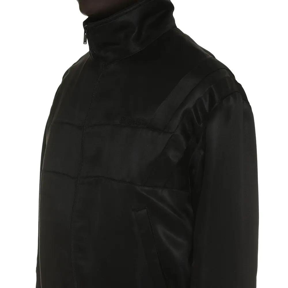 Bomber noir soie homme – Saint Laurent veste zip logo brodé