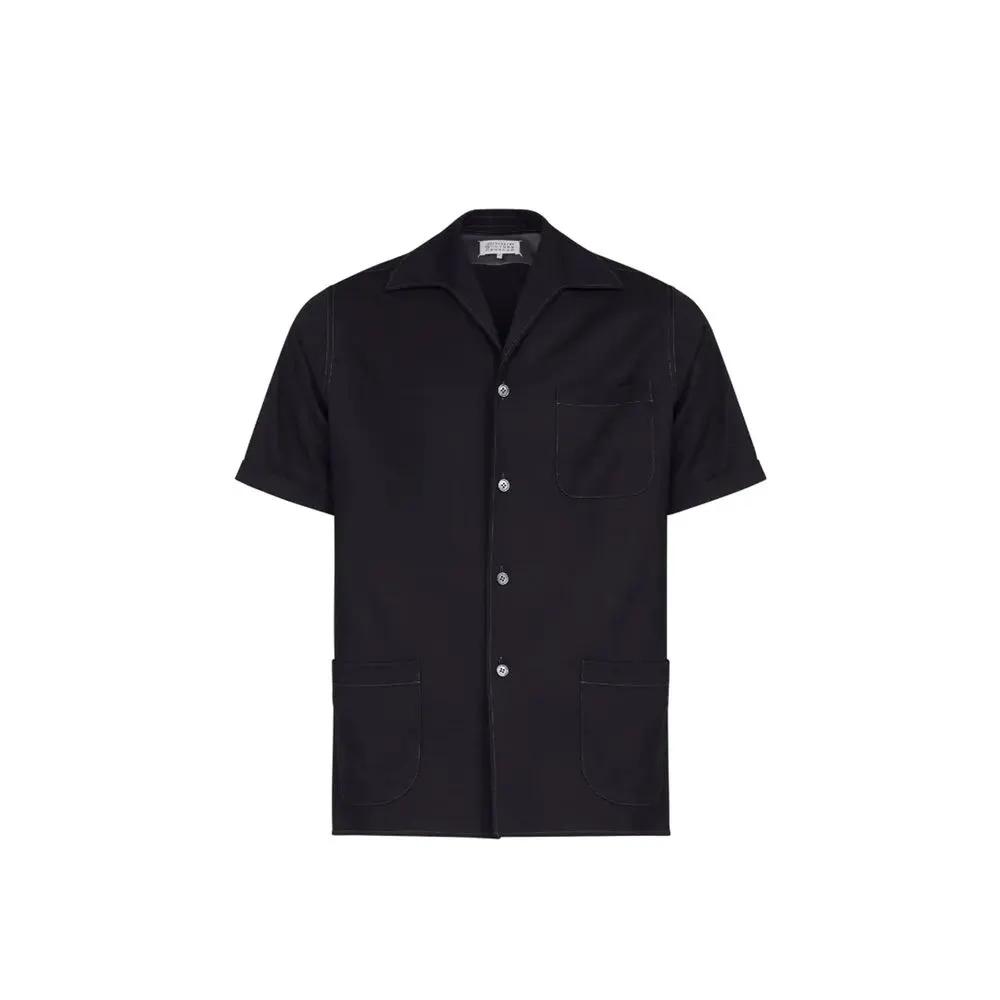 Maison Margiela Black Wool Shortsleeve Shirt