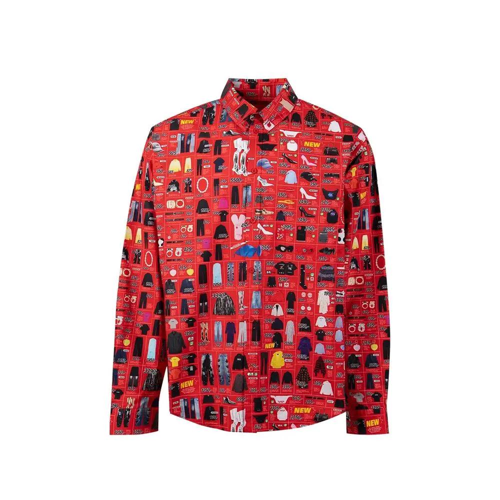 Chemise Balenciaga en coton multicolore à motifs