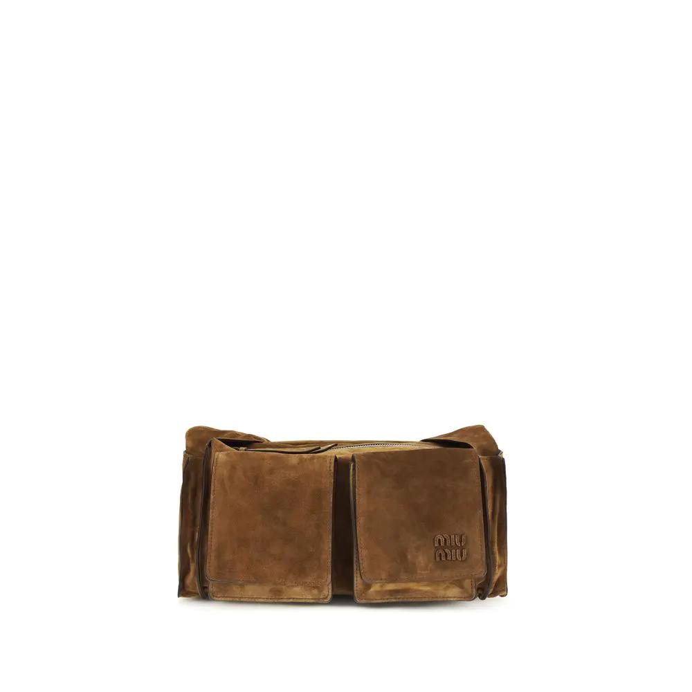 Sac bandoulière Miu Miu Bos Taurus en cuir de veau marron
