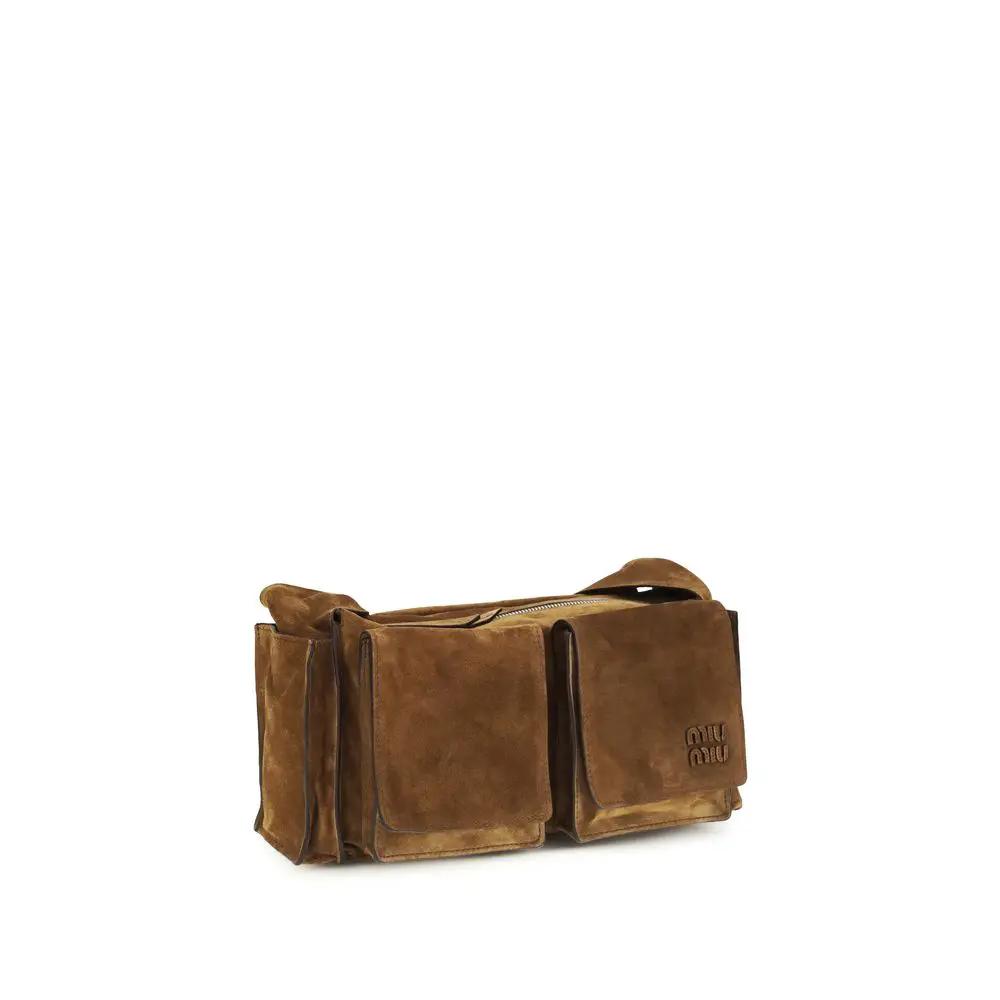 Sac bandoulière Miu Miu Bos Taurus en cuir de veau marron