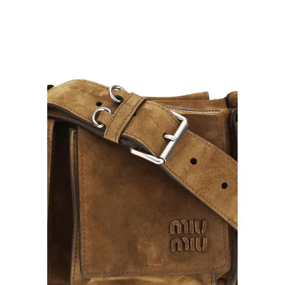 Sac bandoulière Miu Miu Bos Taurus en cuir de veau marron