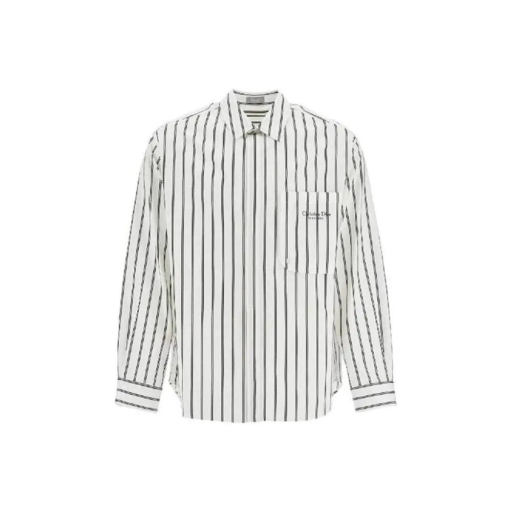 Dior White Cotton Pattern Shirt