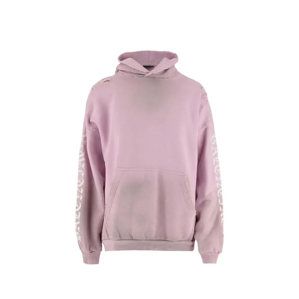 Sweat à capuche multicolore femme – Balenciaga effet usé logo côté