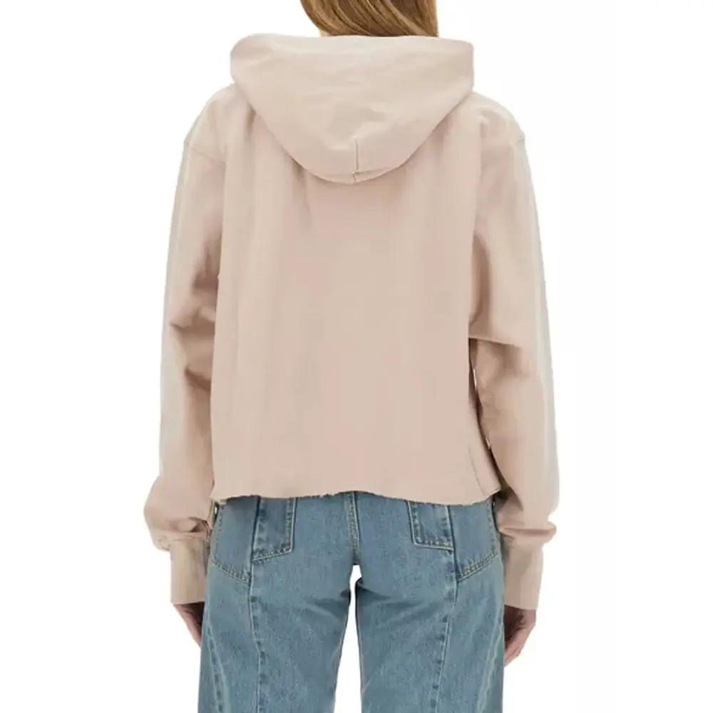 Women’s Multicolor Cotton Hoodie – Maison Margiela Faded Effect Raw Hem Sweatshirt